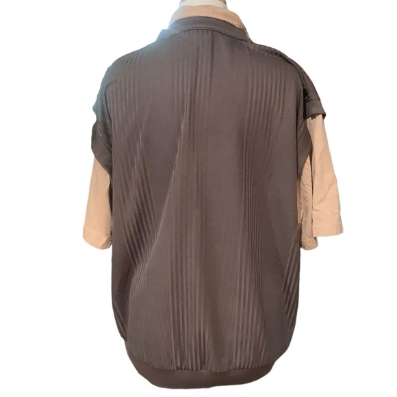 Vintage Haband men’s vest combo size XL dark brown vest with tan sleeve/collar - Picture 2 of 6